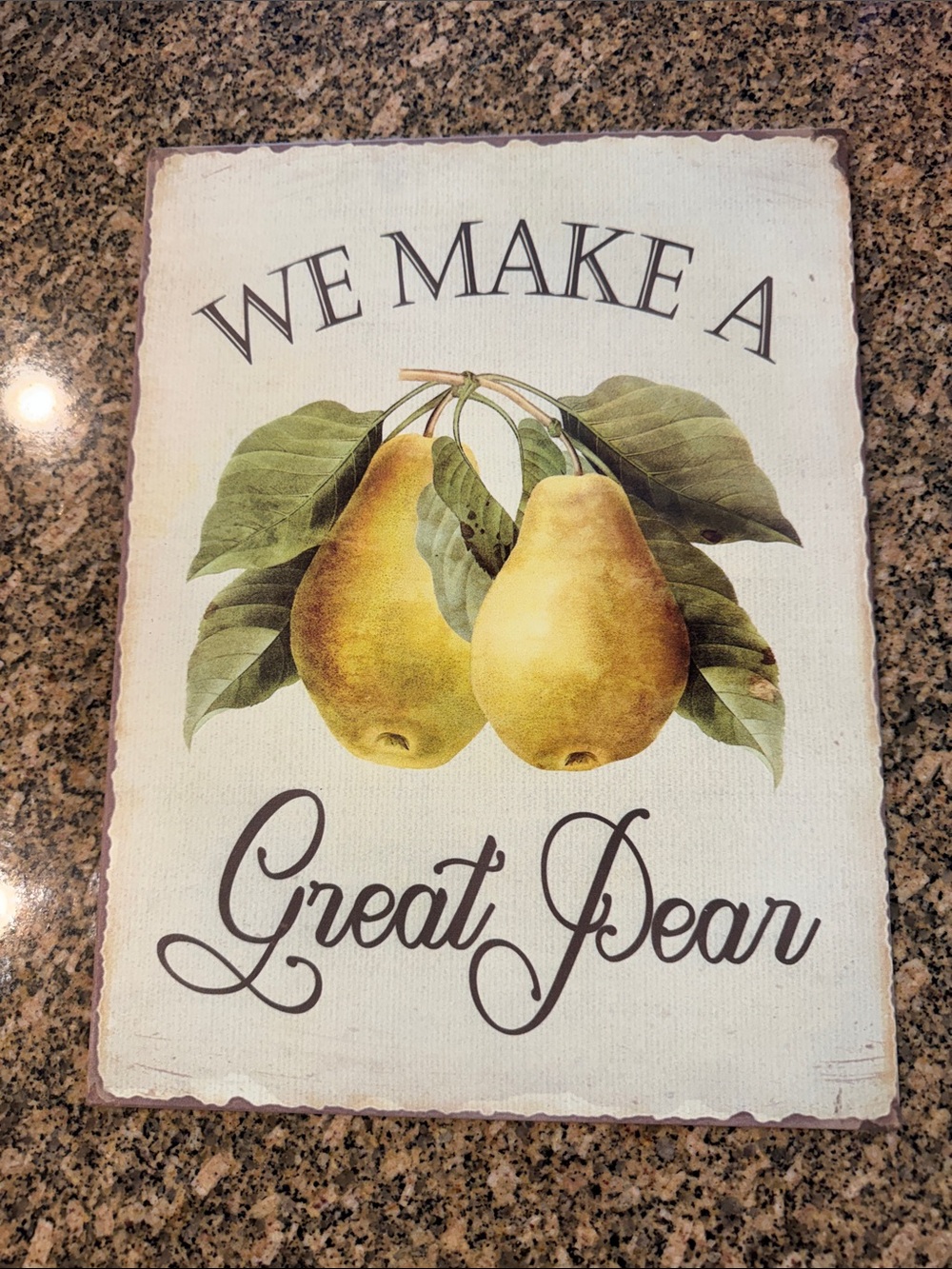 Yellow Pear Wall Art Sign - Great Pear